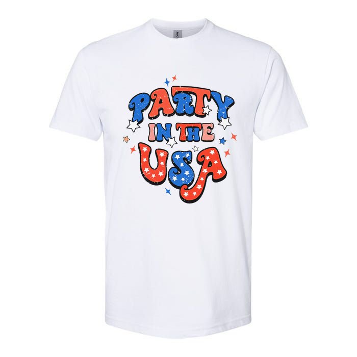 Party In The USA 4th Of July Independence Day USA Vintage Softstyle CVC T-Shirt