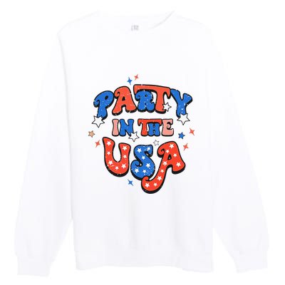 Party In The USA 4th Of July Independence Day USA Vintage Premium Crewneck Sweatshirt