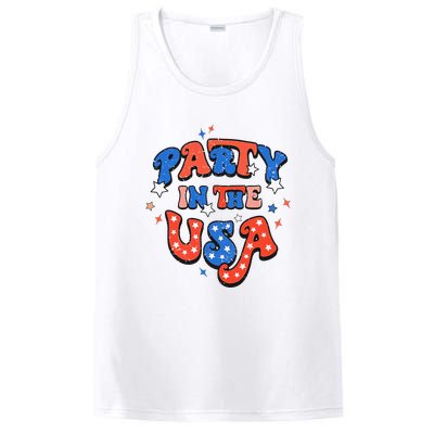 Party In The USA 4th Of July Independence Day USA Vintage PosiCharge Competitor Tank