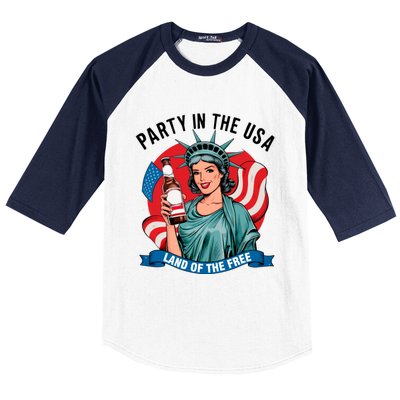 Party In The Usa Land Of The Free 4th Of July Baseball Sleeve Shirt