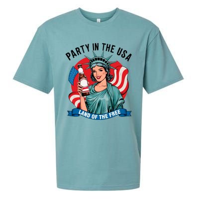 Party In The Usa Land Of The Free 4th Of July Sueded Cloud Jersey T-Shirt