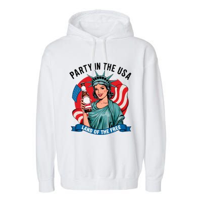 Party In The Usa Land Of The Free 4th Of July Garment-Dyed Fleece Hoodie