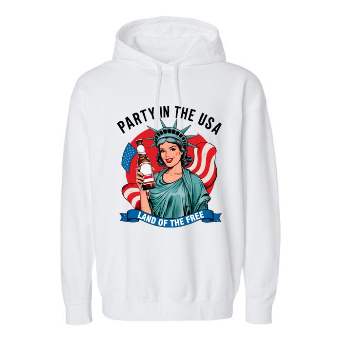 Party In The Usa Land Of The Free 4th Of July Garment-Dyed Fleece Hoodie