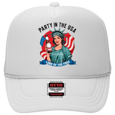 Party In The Usa Land Of The Free 4th Of July High Crown Mesh Back Trucker Hat