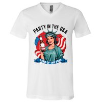 Party In The Usa Land Of The Free 4th Of July V-Neck T-Shirt