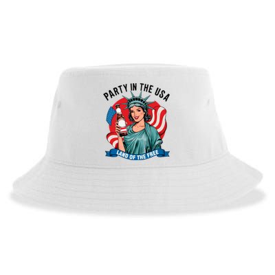 Party In The Usa Land Of The Free 4th Of July Sustainable Bucket Hat