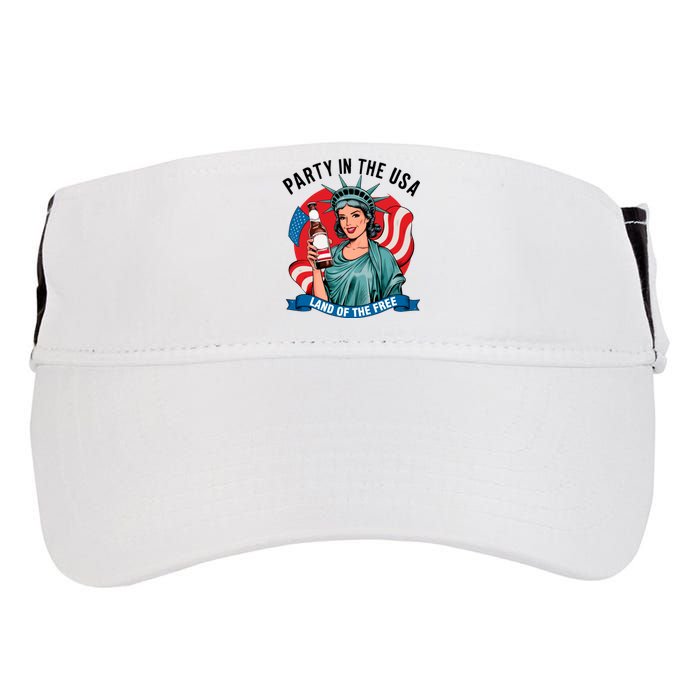 Party In The Usa Land Of The Free 4th Of July Adult Drive Performance Visor