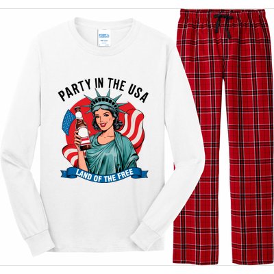 Party In The Usa Land Of The Free 4th Of July Long Sleeve Pajama Set