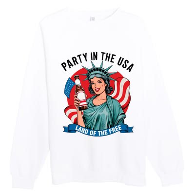 Party In The Usa Land Of The Free 4th Of July Premium Crewneck Sweatshirt