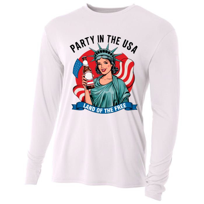 Party In The Usa Land Of The Free 4th Of July Cooling Performance Long Sleeve Crew