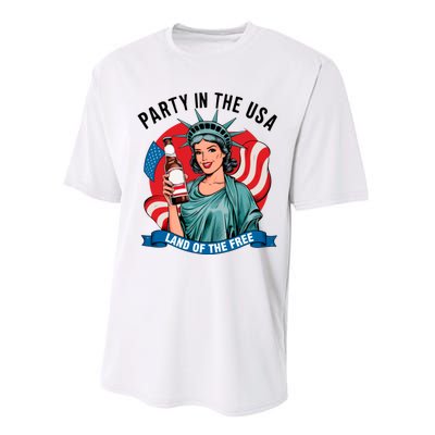 Party In The Usa Land Of The Free 4th Of July Performance Sprint T-Shirt