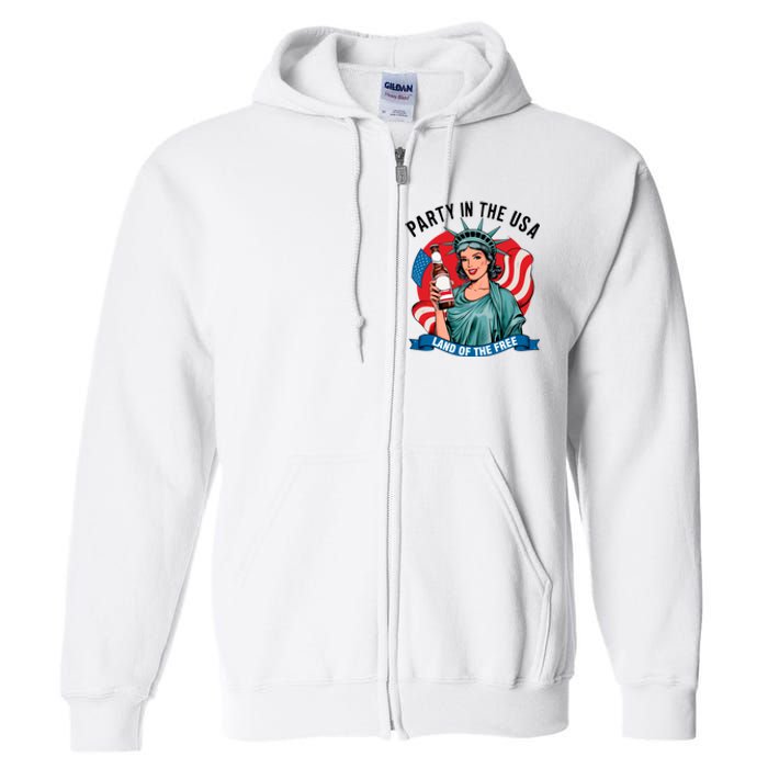 Party In The Usa Land Of The Free 4th Of July Full Zip Hoodie