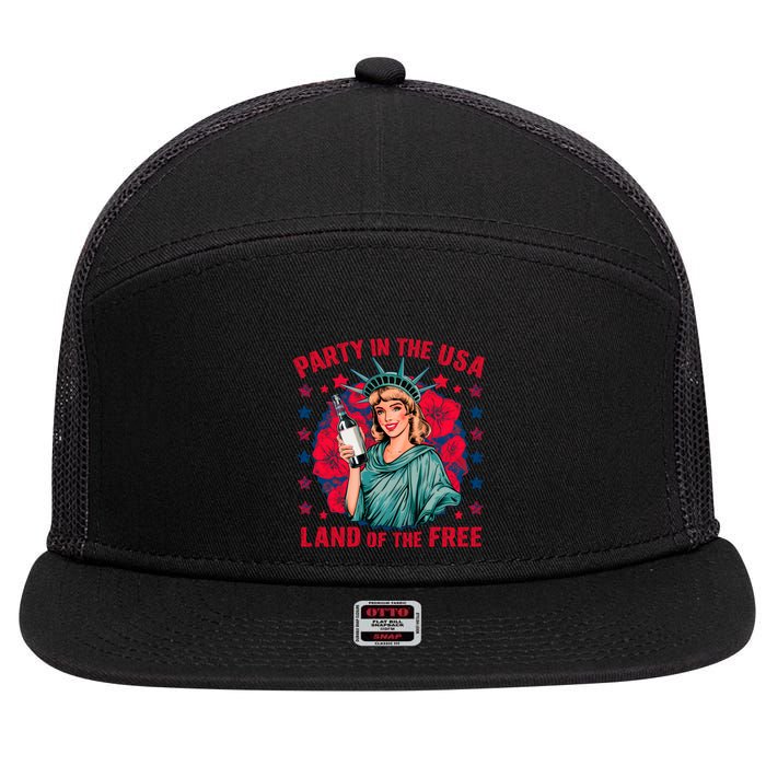Party In The Usa Land Of The Free 7 Panel Mesh Trucker Snapback Hat