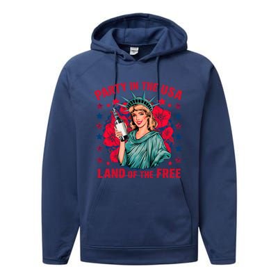 Party In The Usa Land Of The Free Performance Fleece Hoodie