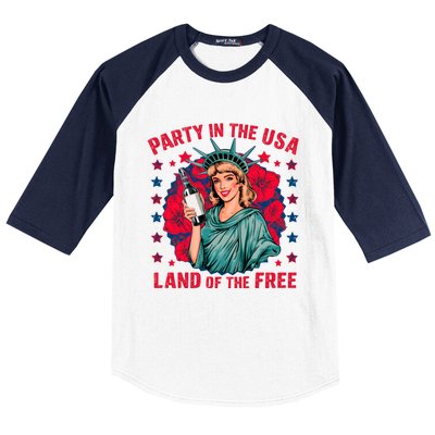 Party In The Usa Land Of The Free Baseball Sleeve Shirt