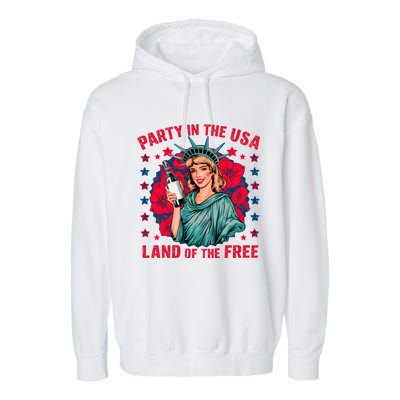 Party In The Usa Land Of The Free Garment-Dyed Fleece Hoodie