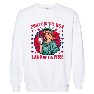 Party In The Usa Land Of The Free Garment-Dyed Sweatshirt