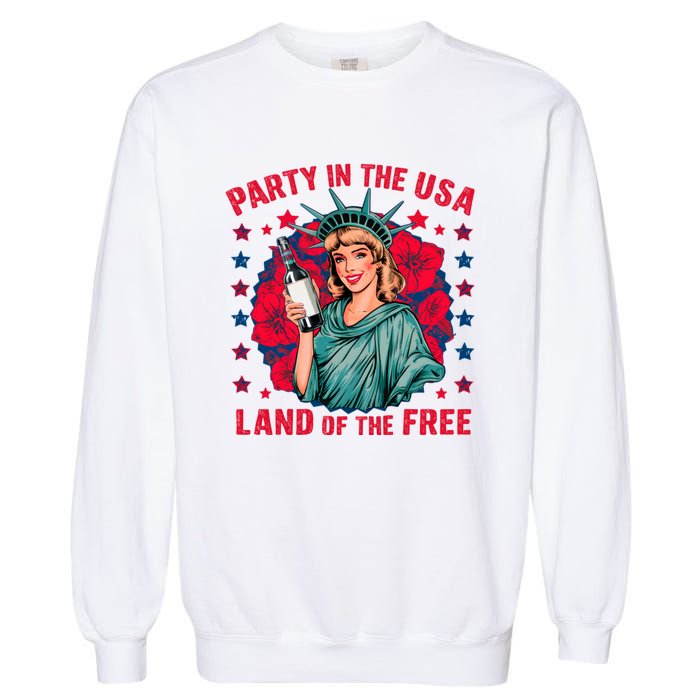 Party In The Usa Land Of The Free Garment-Dyed Sweatshirt