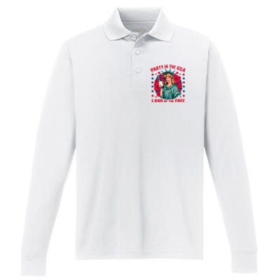 Party In The Usa Land Of The Free Performance Long Sleeve Polo