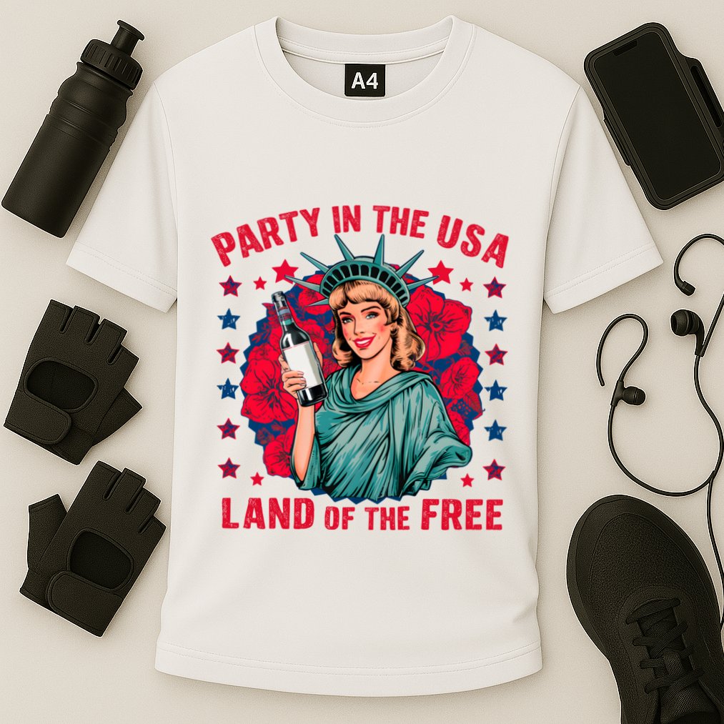 Party In The Usa Land Of The Free Cooling Performance Crew T-Shirt
