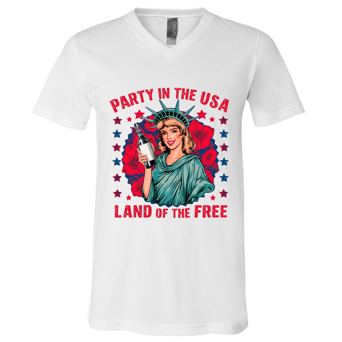 Party In The Usa Land Of The Free V-Neck T-Shirt
