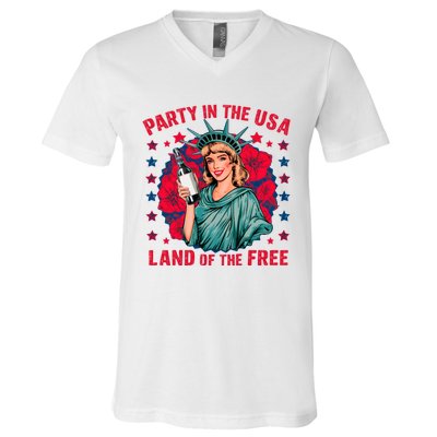 Party In The Usa Land Of The Free V-Neck T-Shirt