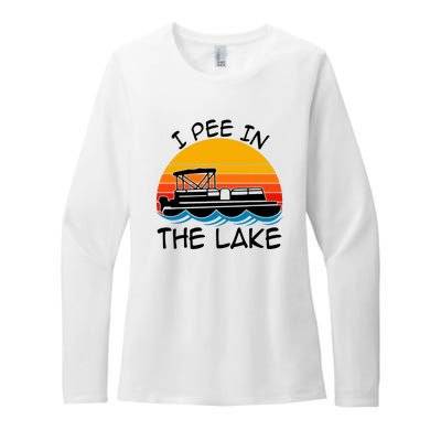 Pee In The Lake Retro Boating Womens CVC Long Sleeve Shirt