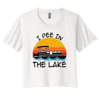 Pee In The Lake Retro Boating Women's Crop Top Tee