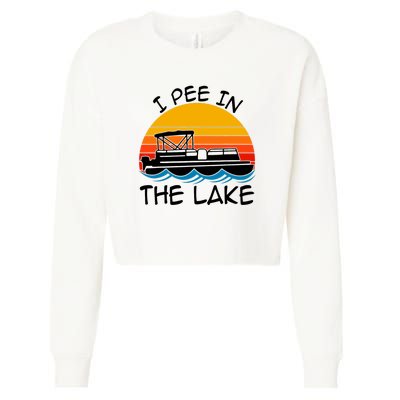 Pee In The Lake Retro Boating Cropped Pullover Crew