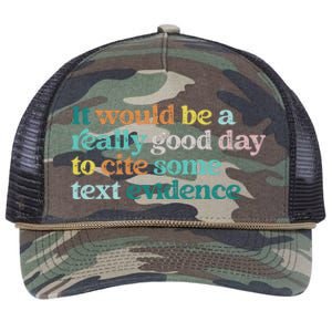 Prove It Text Funny Cite Your Evidence For Student Teachers Retro Rope Trucker Hat Cap