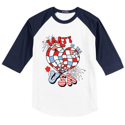 Party In The Usa 4th Of July America Independence Girl Women Baseball Sleeve Shirt