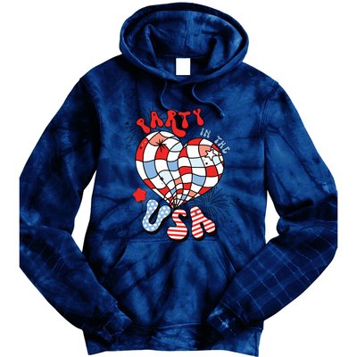 Party In The Usa 4th Of July America Independence Girl Women Tie Dye Hoodie