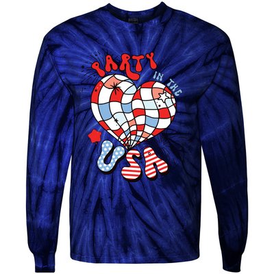 Party In The Usa 4th Of July America Independence Girl Women Tie-Dye Long Sleeve Shirt