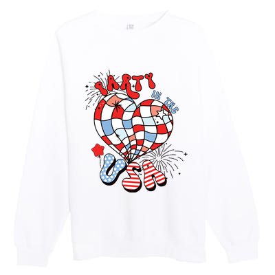 Party In The Usa 4th Of July America Independence Girl Women Premium Crewneck Sweatshirt