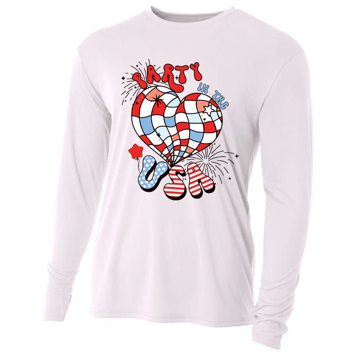 Party In The Usa 4th Of July America Independence Girl Women Cooling Performance Long Sleeve Crew