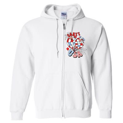 Party In The Usa 4th Of July America Independence Girl Women Full Zip Hoodie