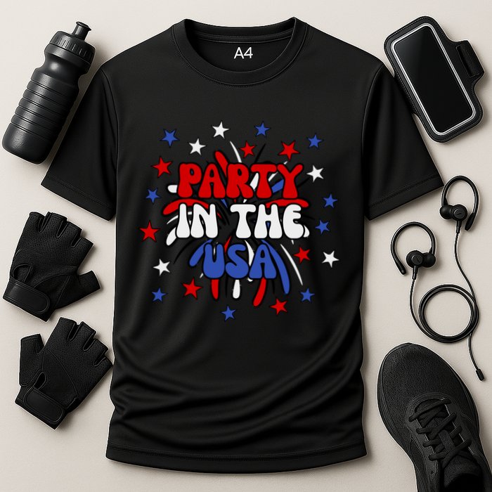 Party In The Usa Festive 4th Of July Celebration Cooling Performance Crew T-Shirt