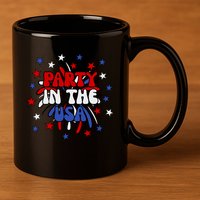 Party In The Usa Festive 4th Of July Celebration 11oz C Handle Ceramic Mug