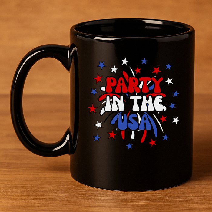 Party In The Usa Festive 4th Of July Celebration 11oz C Handle Ceramic Mug