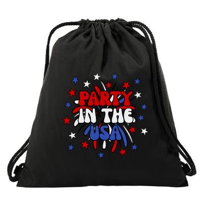 Party In The Usa Festive 4th Of July Celebration Drawstring Bag