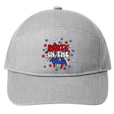Party In The Usa Festive 4th Of July Celebration 7-Panel Snapback Hat