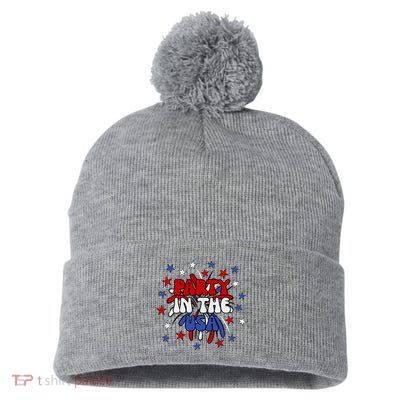 Party In The Usa Festive 4th Of July Celebration Pom Pom 12in Knit Beanie