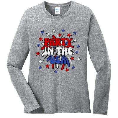 Party In The Usa Festive 4th Of July Celebration Ladies Long Sleeve Shirt