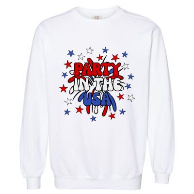 Party In The Usa Festive 4th Of July Celebration Garment-Dyed Sweatshirt
