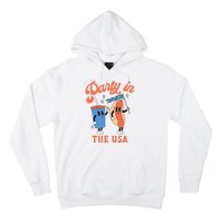 Party In The Usa Hot Dog Love USA Funny 4th Of July Hoodie