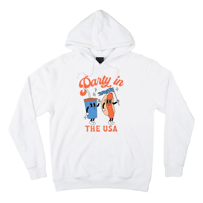 Party In The Usa Hot Dog Love USA Funny 4th Of July Hoodie