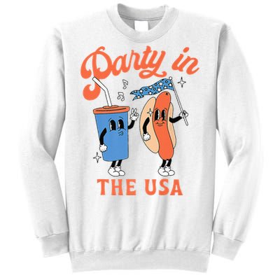 Party In The Usa Hot Dog Love USA Funny 4th Of July Sweatshirt