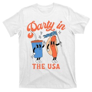 Party In The Usa Hot Dog Love USA Funny 4th Of July T-Shirt