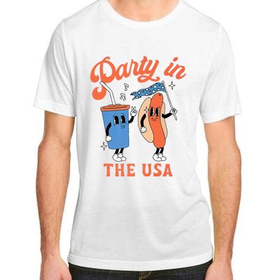 Party In The Usa Hot Dog Love USA Funny 4th Of July Adult ChromaSoft Performance T-Shirt