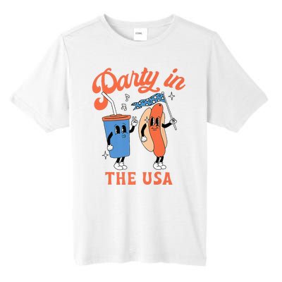 Party In The Usa Hot Dog Love USA Funny 4th Of July Tall Fusion ChromaSoft Performance T-Shirt